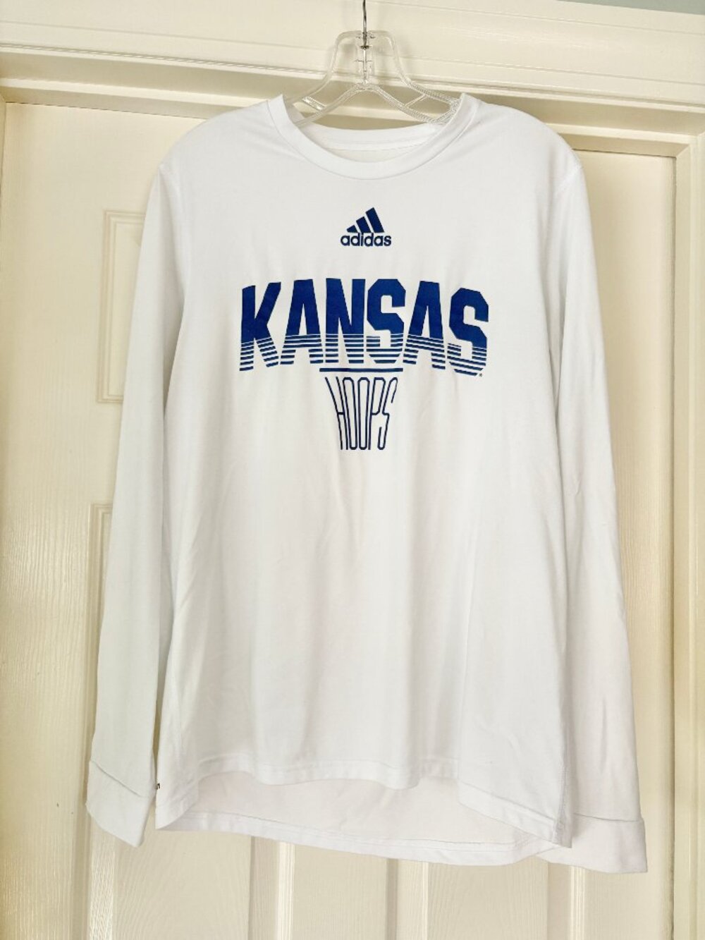 Adidas Kansas basketball long-sleeve tee, M